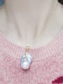 thumb Brass Freshwater Pearl Irregular Vintage Necklace(No Chain) 1