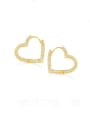 thumb Brass Cubic Zirconia Heart Luxury Huggie Earring 2