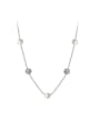 thumb 925 Sterling Silver Cubic Zirconia  Minimalist Lariat Necklace 4