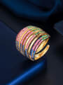 thumb Brass Cubic Zirconia Geometric Luxury Stackable Ring 1