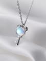 thumb 925 Sterling Silver Opal  Trend Key Pendant Necklace 0
