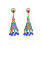 thumb Copper Cubic Zirconia Multi Color Bell Ethnic Earring 0