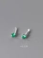 thumb 925 Sterling Silver Cubic Zirconia Round Minimalist Stud Earring 4