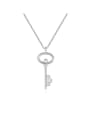 thumb 925 Sterling Silver With Gold Plated Simplistic Smooth  Key Pendant Necklaces 0
