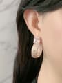 thumb Brass Cubic Zirconia Geometric Luxury Huggie Earring 1