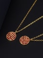 thumb Titanium with China characters "FU" Rhinestone Initials Necklace 1