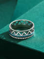 thumb 925 Sterling Silver Turquoise Geometric Trend Stackable Ring 2