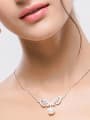 thumb Copper Cubic Zirconia White Wing Minimalist Necklace 2