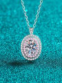 thumb 925 Sterling Silver Moissanite Oval Classic Necklace 0
