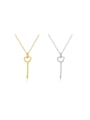 thumb 925 Sterling Silver With Gold Plated Simplistic Key Pendant  Necklaces 0