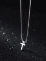 thumb 925 Sterling Silver Bead Cross Minimalist Necklace 1