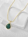 thumb Brass Malchite Water Drop Vintage Necklace 0