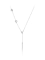 thumb 925 Sterling Silver Letter Minimalist Lariat Necklace 0