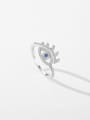 thumb 925 Sterling Silver Cubic Zirconia Evil Eye Dainty Band Ring 3