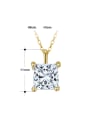 thumb 925 Sterling Silver Cubic Zirconia Square Minimalist Necklace 3