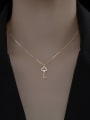 thumb 925 Sterling Silver Cubic Zirconia Key Minimalist Necklace 2