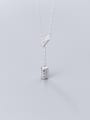 thumb 925 Sterling Silver Cubic Zirconia  Geometric Dainty Lariat Necklace 3