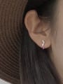 thumb 925 Sterling Silver Rhinestone Heart Minimalist Stud Earring 1