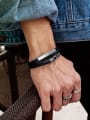 thumb Titanium Leather Irregular Minimalist Woven & Braided Bracelets 1