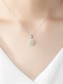 thumb 925 Sterling Silver Luxury  square  Cubic Zirconia  pendant  Necklace 1