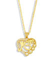 thumb Brass Cubic Zirconia Heart Minimalist Letter Pendant Necklace 2