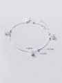 thumb 925 Sterling Silver Minimalist  Square Cubic Zirconia Anklet 1