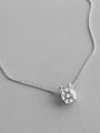 thumb S925 Sterling Silver personalized single diamond necklace 2