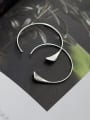 thumb 925 Sterling Silver Geometric Minimalist Hoop Earring 2