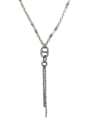 thumb Vintage  Sterling Silver With Platinum Plated Simplistic Geometric Power Necklaces 0