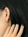 thumb 925 Sterling Silver Bead Geometric Minimalist Huggie Earring 2