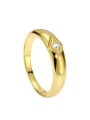 thumb Brass Cubic Zirconia Round Minimalist Band Ring 3