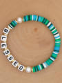 thumb Stainless steel Freshwater Pearl Multi Color Polymer Clay Letter Bohemia Handmade Weave Bracelet 2