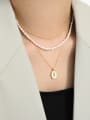 thumb 925 Sterling Silver Freshwater Pearl White Irregular Minimalist Necklace 3