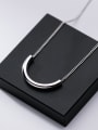thumb 925 Sterling Silver  Minimalist Simple smooth semicircular arc  Necklace 0