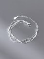 thumb 925 Sterling Silver  Minimalist  Multi-layer Chain Strand Bracelet 0