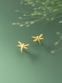 thumb 925 Sterling Silver Dragonfly Minimalist Stud Earring 0