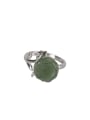 thumb 925 Sterling Silver Jade Flower Cute Band Ring 0
