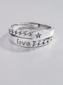 thumb 925 Sterling Silver Letter Vintage Stackable Ring 0