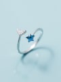 thumb 925 Sterling Silver Cubic Zirconia Star Minimalist Band Ring 4
