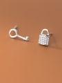 thumb 925 Sterling Silver Cubic Zirconia Key Cute Stud Earring 0