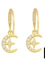 thumb Brass Cubic Zirconia Star Minimalist Huggie Earring 4