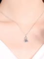 thumb Sterling Silver Moissanite Geometric gourd  Dainty Necklace 1