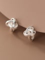 thumb 925 Sterling Silver Geometric Knot Minimalist Stud Earring 0