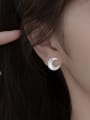 thumb 925 Sterling Silver Shell Moon Minimalist Stud Earring 2