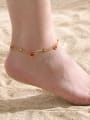 thumb Stainless steel Enamel Heart Minimalist   Double layer Anklet 2