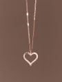 thumb 925 Sterling Silver Cubic Zirconia Heart Dainty Necklace 4