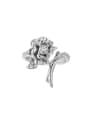 thumb 925 Sterling Silver Flower Vintage Band Ring 0