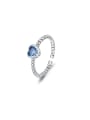 thumb 925 Sterling Silver Cubic Zirconia Heart Dainty Band Ring 0