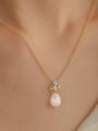 thumb 925 Sterling Silver Freshwater Pearl Water Drop Minimalist Necklace 2
