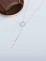 thumb 925 Sterling Silver Smooth Geometric Minimalist Pendant Necklace 0